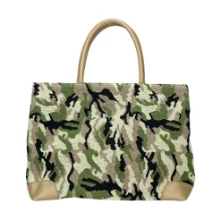 Green Needlepoint Tote<Stubbs & Wootton Clearance