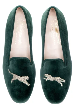 Cheetah Evergreen Velvet Slipper (Women)<Stubbs & Wootton Online