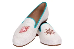 Conch Helm Linen Slipper (Women)<Stubbs & Wootton Clearance