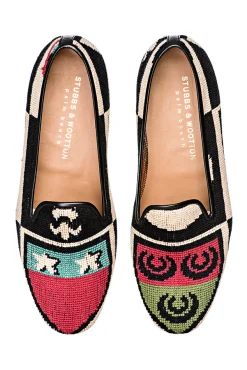 Crest Needlepoint Slipper (Narrow)<Stubbs & Wootton Discount