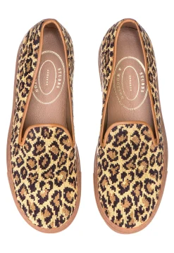 Jane Leopard Needlepoint Sneaker (Women)<Stubbs & Wootton Discount