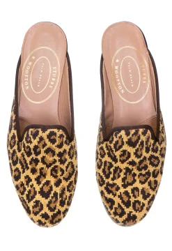Jane Leopard Needlepoint Mule (Women)<Stubbs & Wootton Online