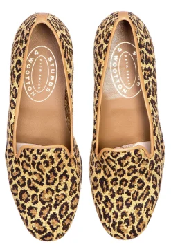Jane Leopard Needlepoint Slipper (Wide)<Stubbs & Wootton Hot