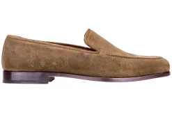 Khaki Suede Venetian (Men)<Stubbs & Wootton Clearance