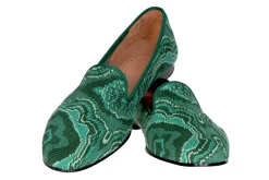Malachite Needlepoint Slipper (Men)<Stubbs & Wootton Outlet