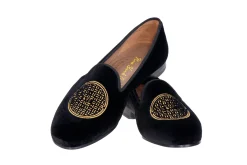 Metropolis Gold Velvet Slipper (Women)<Stubbs & Wootton New