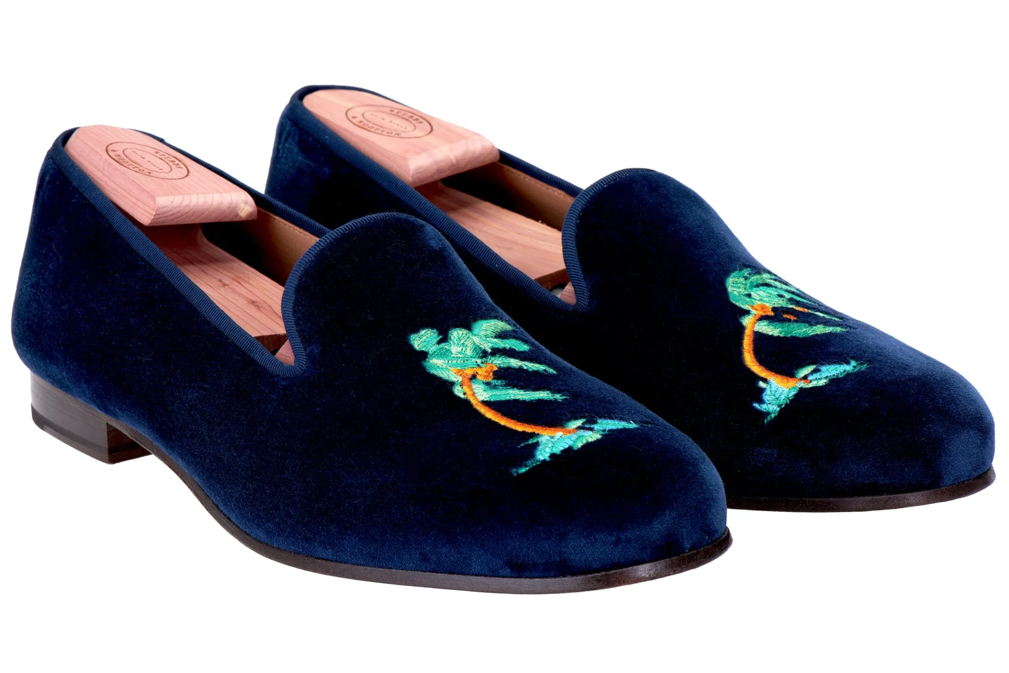 Storm Navy Velvet Slipper (Women)<Stubbs & Wootton Discount