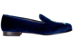 Storm Navy Velvet Slipper (Women)<Stubbs & Wootton Discount