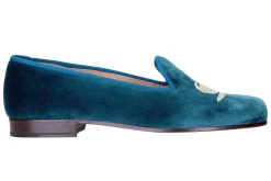 Swans Teal Velvet Slipper (Men)<Stubbs & Wootton Fashion