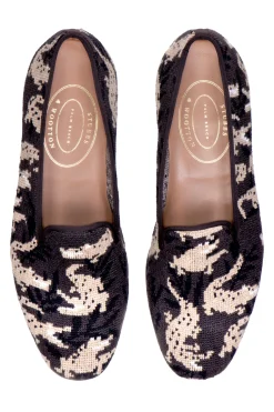 Wetlands Noir Needlepoint Slipper (Women)<Stubbs & Wootton Fashion