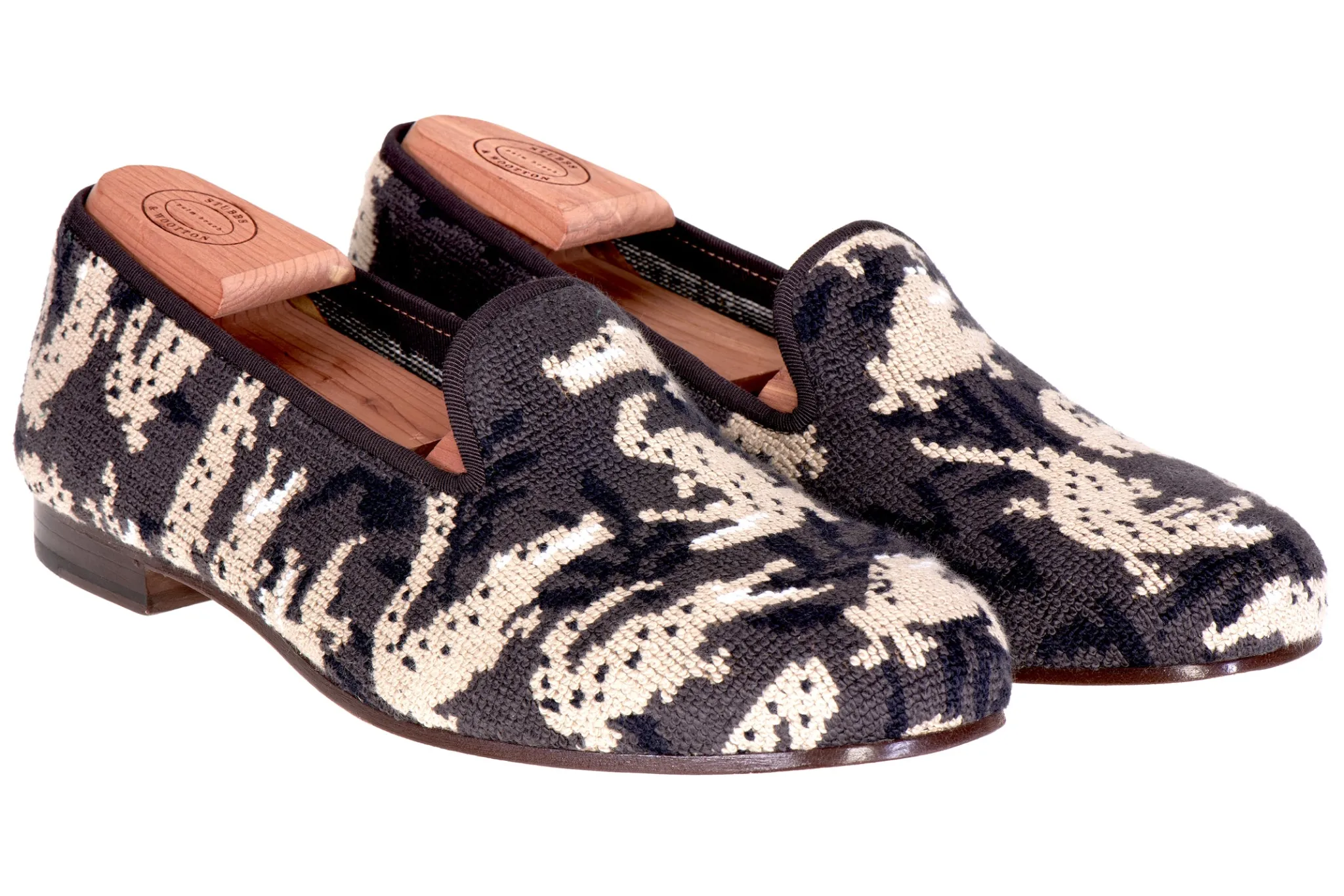 Wetlands Noir Needlepoint Slipper (Men)<Stubbs & Wootton Sale