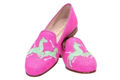 Zebras Fuchsia Linen Slipper (Men)<Stubbs & Wootton Discount